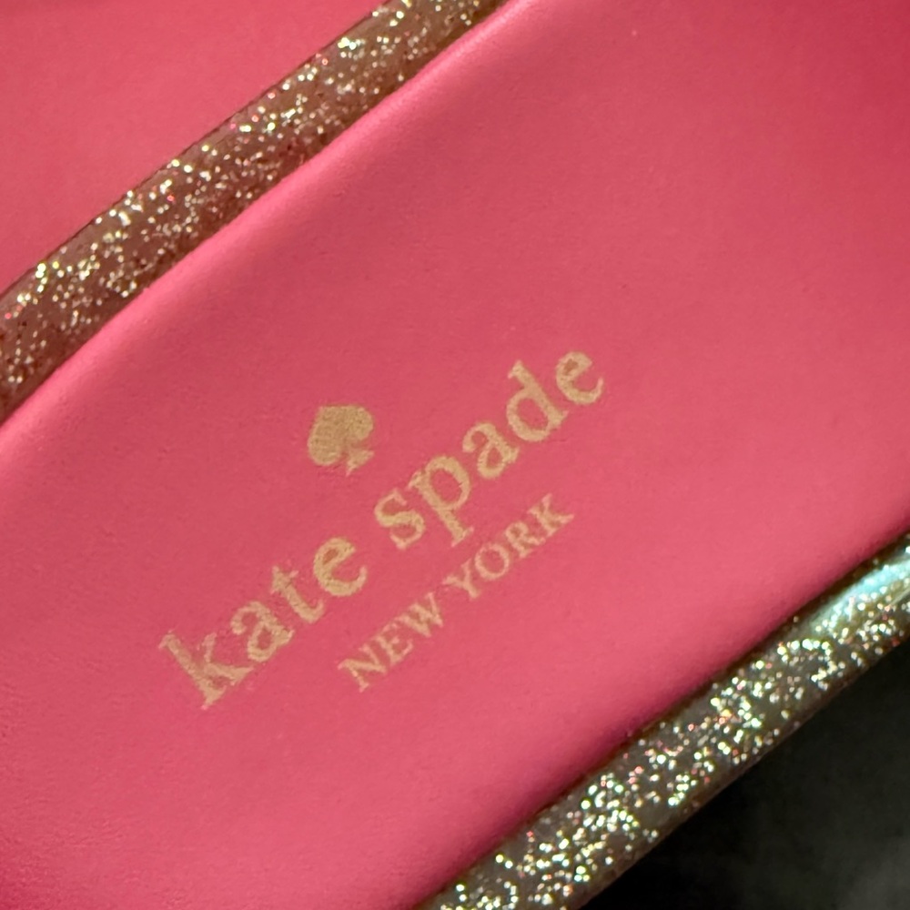 kate spade Pink Slide Sandal with Gold Glitter Trim - Picture 3 of 4